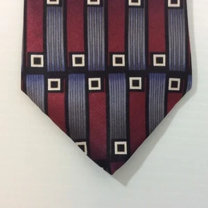 Jonathan Rogers MENS TIE NECKTIE Silk Hand Made Burgundy Gray Black 3.75 in - Picture 1 of 12