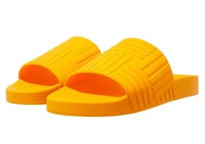 Bottega Veneta The Slider Men's Rubber Slide Sandals in Tangerin Size 44 / US 11 - Picture 1 of 3