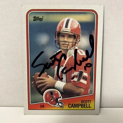 1988 Topps Scott Campbell #384 Atlanta Falcons Auto Autographed Signed Card - Image 1 of 2