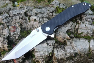 Sanrenmu Messer 9002 Tanto Taschenmesser 12C27 Stahl G10 Kugellager Beta Plus