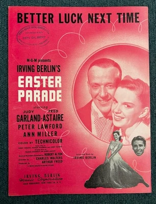 JUDY GARLAND EASTER PARADE 🎶Better Luck Next Time Sheet Music With Advance Copy - Image 1 of 4
