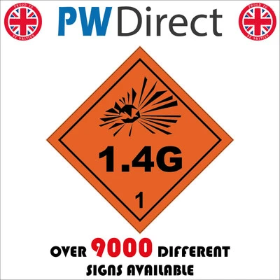 SIGN Explosive 1.4G 1 Orange Black Diamond Placard Transport Shipping HA272P - Image 1 of 4
