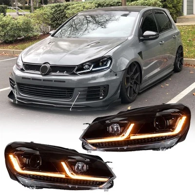 Para VW Golf 6 MK6 América do Norte: 2009-2014 conjunto de projetor de farol de LED DRL - Imagem 1 de 4