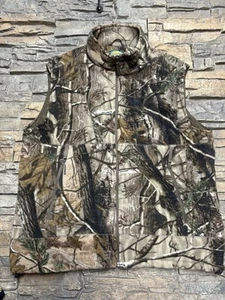 Cabelas Men’s Camo Fleece Zip Up Vest Sz Large Lined Outdoors Hunting Fishing - Picture 1 of 12