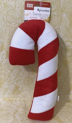 ZippyPaws Holiday JIGGLERZ CANDY CANE Durable Squeaky Dog Toy New -FREE SHIPPING - Image 1 of 4