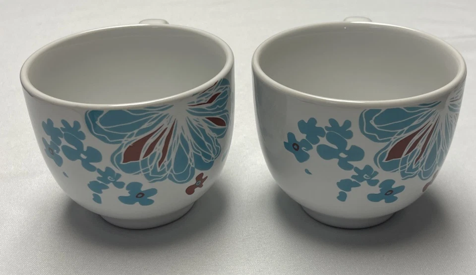 Juego de 2 tazas de café IKEA Bullra #15199 16 oz turquesa y óxido hechas en Tailandia Foto 1 de 4