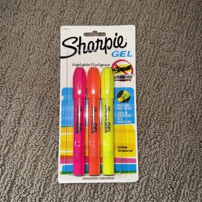 Iluminador en gel SHARPIE, punta de bala, 3 unidades (paquete de 1), rosa, naranja, amarillo Foto 1 de 3
