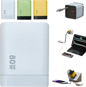 Caricabatteria 3 in 1 Gan, Modulo Caricatore Rapido Scalabile 80W Max, 80 Watt Tutto in Uno... - Foto 1 di 6