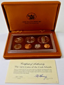 1975 Coins of Cook Islands 7-Coin Proof Set The Franklin Mint w/ Box & COA - Picture 1 of 12