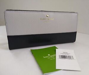 Kate Spade Grand Street Large Stacy Wallet - Stone Ice/Black