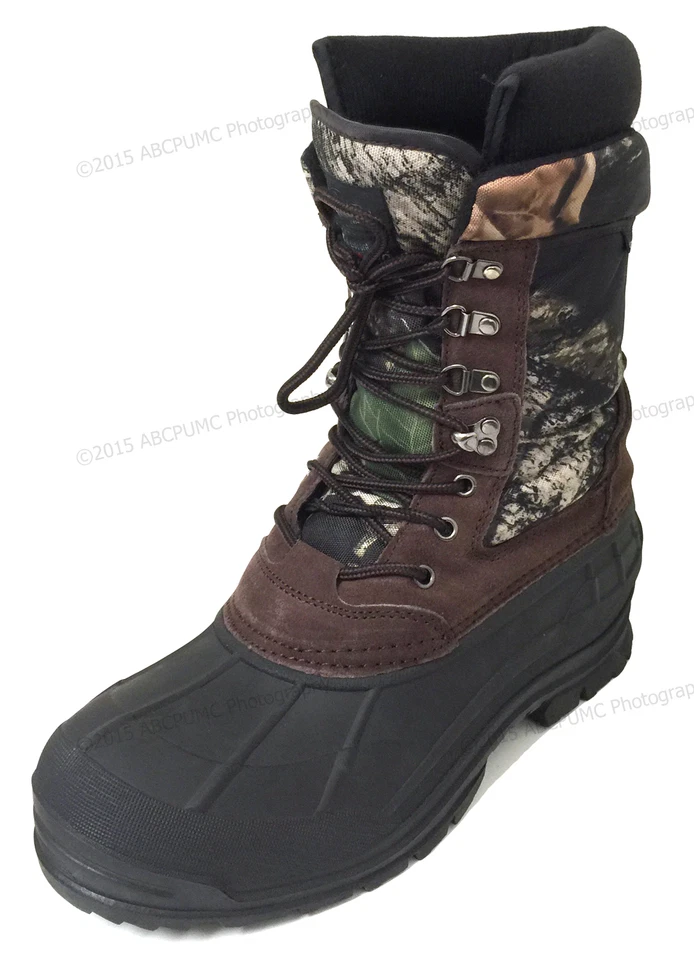 New Men's Winter Snow Boots Camouflage 10" Leather Waterproof Insulated Hunting - Image 1 of 4