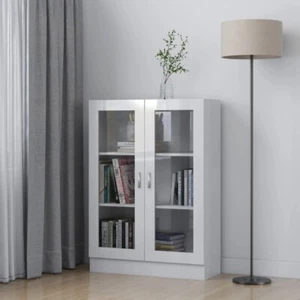 Modern Sideboard Cabinet with Glass Door Vitrine Display Wooden Storage Cupboard - Picture 1 of 71