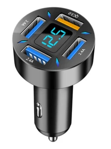 Fast Car Charger QC3.0 4-Port USB For iPhone Samsung Universal Socket Adapter ~, - Zdjęcie 1 z 14