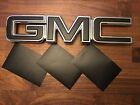 07-17 GMC Sierra Yukon MATTE BLACK Front Grill / Rear Emblem Overlay Kit Decal