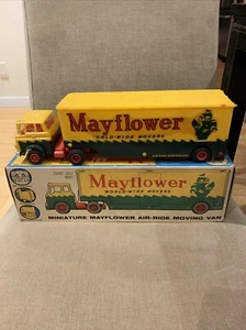 Marx Vintage Plastica Mayflower Van Lines Trattore Rimorchio Air Ride Camion con Scatola - Foto 1 di 16