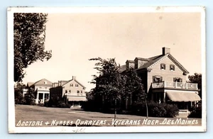 2 1940s RPPC IA Postcards Doctors & Nurses Quarters Veterans Hospital Des Moines - Picture 1 of 4