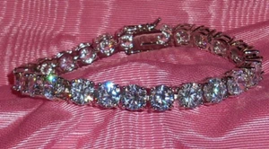 PULSERA DE TENIS GRANDE BLING 8 mm conjunto de gemas PIEDRAS CZ Plata declaración de hielo UNISEX - Imagen 1 de 12