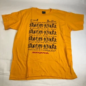 Bequia Caribbean T-Shirt Neuheit Grafikdruck Tanzen gelb Tee Größe Medium - Bild 1 von 13