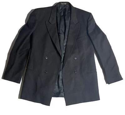 Vintage ￼Giorgio Armani Black Wool Suit Jacket Made In Italy - Image 1 of 4
