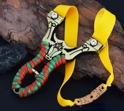 PROFI STAHL STEINSCHLEUDER ""FLAT-BULL" Zwille Sportschleuder Schleuder & Gummi