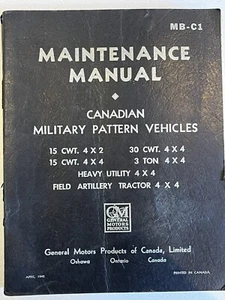Maintenance Manual Canadian Military Tractor Vehicles MB-C1 1942 Heavy Utility - Picture 1 of 10