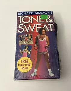 Richard Simmons TONE & SWEAT VHS Tape Workout 1994 w/TONIN CORD New Sealed - Picture 1 of 4