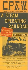 1960's Carroll Park & Western Railroad CP&W Steam Train Prospekt Bloomsburg PA - Bild 1 von 4