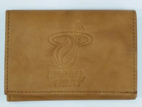 NBA Miami Heat Tri-Fold Leather Wallet, New Cover