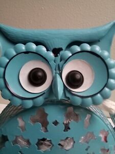 CUTE OWL METAL TURQUOISE PLASTC GROCERY BAG DISPENSER DECOR BAGS INCLUDED