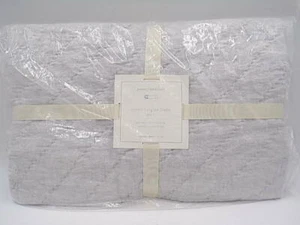 Pottery Barn Kids Baby  Belgian Flax Linen Eyelet Toddler Quilt Gray #9788J