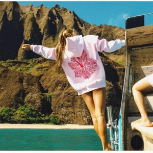 Hawaiian Hibiscus Embroidered Hoodie Y2K Long Sleeve Hooded Sweatshirt 2025 - Picture 1 of 17