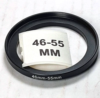 46-55mm Metal Step Up Adapter Ring 46mm Lens to 55mm Filter Converter E46-E55 - Image 1 of 4