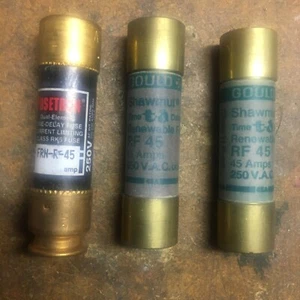 3 LOT FREE SHIP Bussmann FRN-R-45 45 Amp Fusetron Dual Element Time-Delay Fuse - Picture 1 of 4