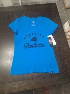 Carolina Panthers Shirt Womens Medium Blue Black Logo Ladies NFL Football 47 - Picture 1 of 1