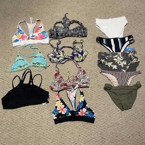 Swim Bikini Tops Bottoms Size M Medium Lot Of 10 All Name Brand EUC!!!!! - Picture 1 of 18