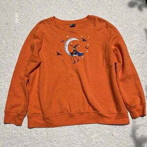 Holiday Editions Halloween Hexe Rundhalsausschnitt Größe Large orange Perlen Sweatshirt - Bild 1 von 5