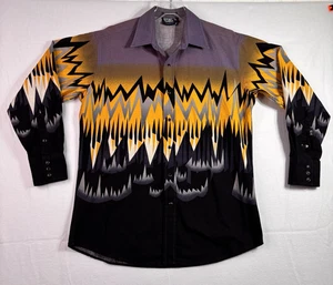 Vtg 90's Brooks & Dunn Panhandle Slim Shirt Mens Large Pearl Snap Western - Picture 1 of 10