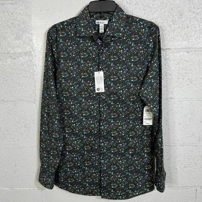Camisa de vestir floral acuarela ajustada Bar III para hombre, azul teniente 14-14,5 32-33 $70 Foto 1 de 4