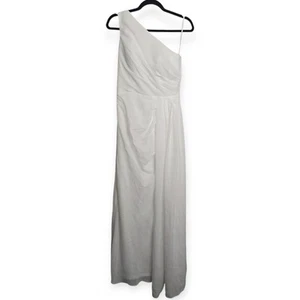 NWT Womens Size 4 One Shoulder Chiffon Formal Maxi Dress Wedding Bridesmaid - Picture 1 of 4