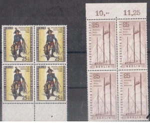 Berlin 50er Jahre postfrisch, zwei Viererblock vom Rand - Bild 1 von 1