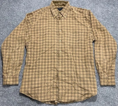 Мужская рубашка Ermenegildo Zegna Sport коричневая клетчатая вельветовая размер XL на пуговицах Италия - Изображение 1 из 4