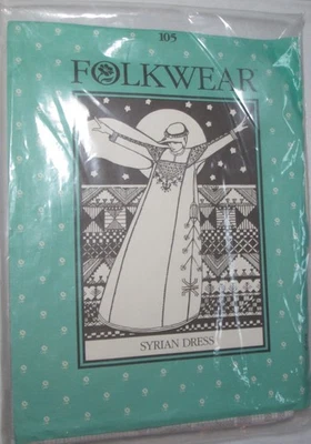 Vestido Folkwear #105 tamanho para mulheres padrão sírio - Imagem 1 de 2