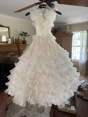 Специальный маленький мисс Pageant платье платье цветок девочка белый кристалл органза - Изображение 1 из 4