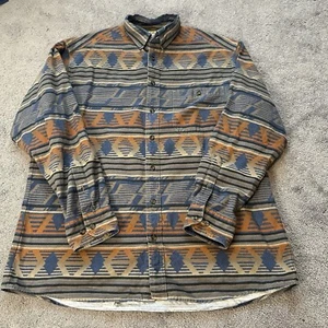 cabelas deerskin soft chamois shirt Men’s L Tall Aztec Southwest Print - Picture 1 of 7