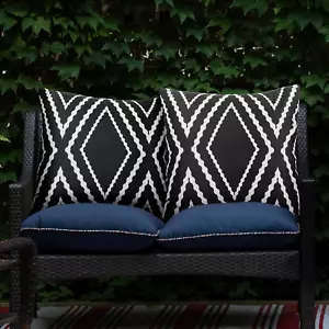 Outdoor Waterproof Throw Pillow Covers Set of 2 Boho Geometric Pillows Cover for - Picture 1 of 7