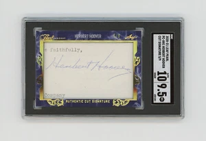 Herbert Hoover 2020-21 Leaf Pearl 5/9 Cut Signature handsigniert SGC 9.5 Auto 10 - Bild 1 von 2