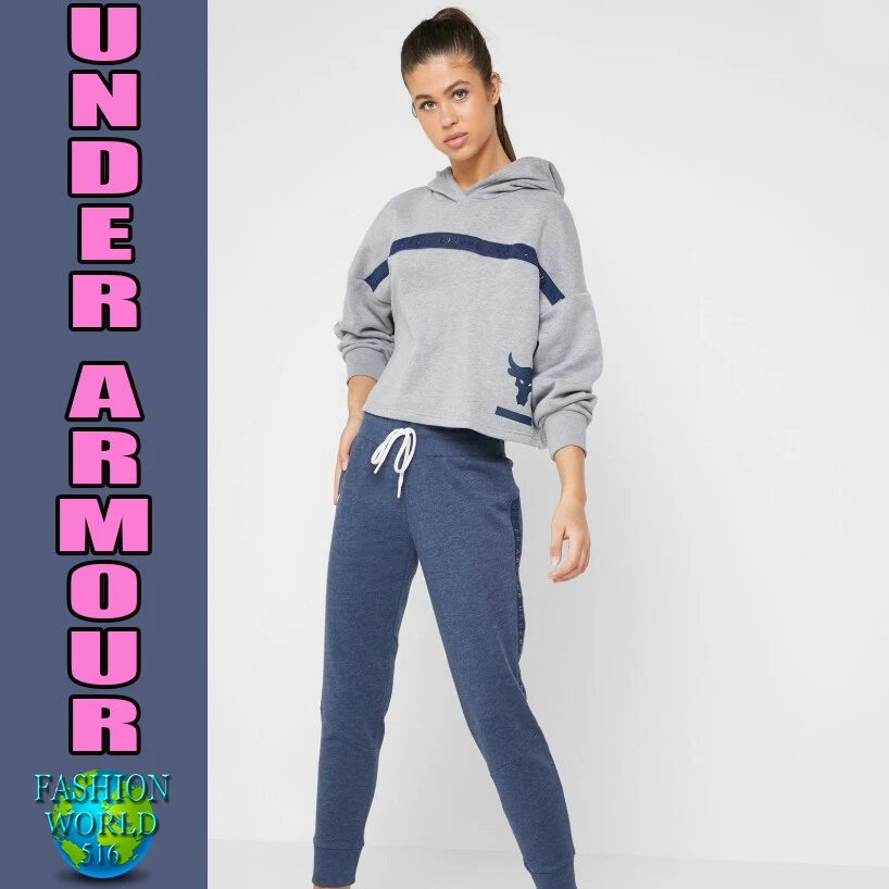 Under Armour UA 1346014 Project Rock Taped Gray Fleece Hoodie Jacket L/xl