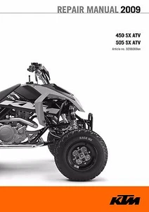KTM ATV Service Workshop Shop Repair Manual Book 2009 450 SX ATV - Picture 1 of 12