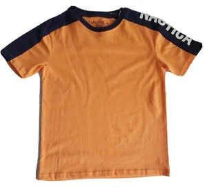 Boys/Kids Nautica Orange T-Shirt 100% Cotton Crew Neck Short Sleeve Size (6) LG - Picture 1 of 7