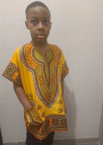 Kids African Traditional Unisex Dashiki Top - Picture 1 of 7